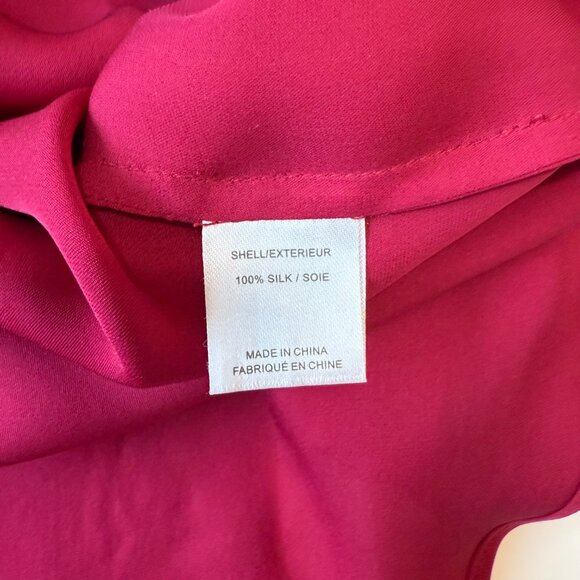 Haute Hippie Cold Shoulder 100% Silk Blouse Burgundy Red Women's‎ Size Small - Picture 6 of 7